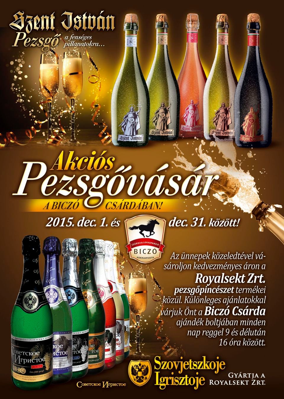 Akciós pezsgővásár a Biczó Csárdában