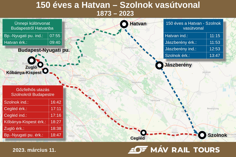150 éves a Hatvan - Szolnok vasútvonal - gőzfelhős nosztalgiavonattal ünnepelhetünk