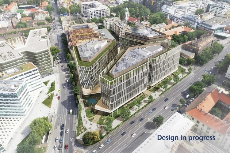Egyedi zöld megoldásokkal épít irodakomplexumot a Váci útnál a Skanska 