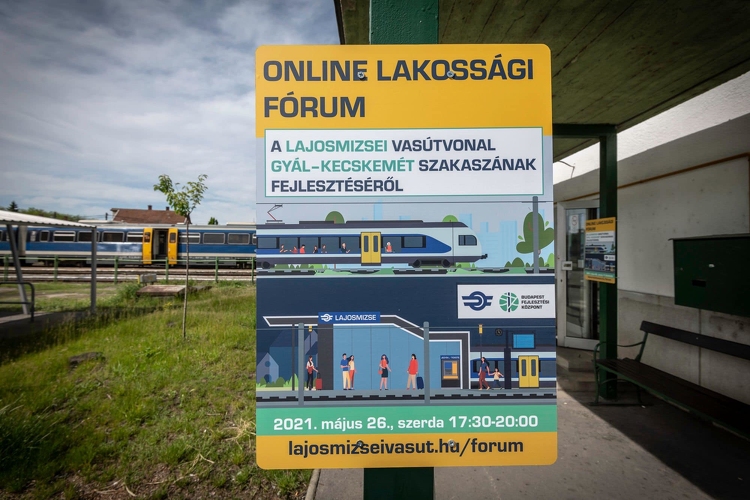 Több szakaszon is kétvágányúsítják a lajosmizsei vasutat – most online lakossági fórumot tartanak a projektről