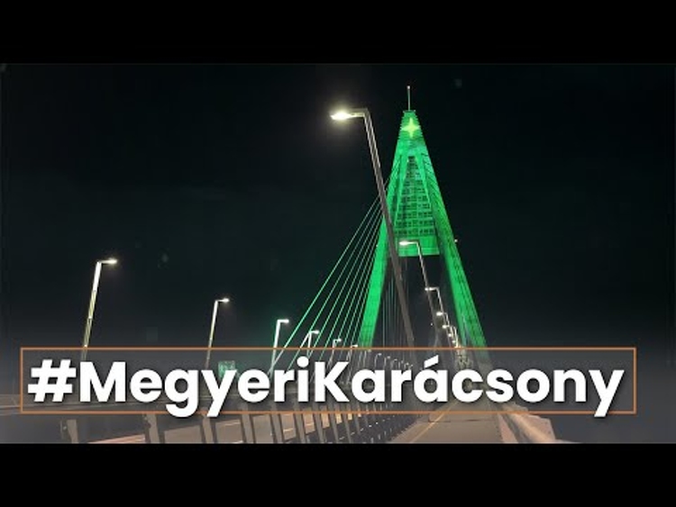 Az ország legnagyobb karácsonyfájává változott a Megyeri híd