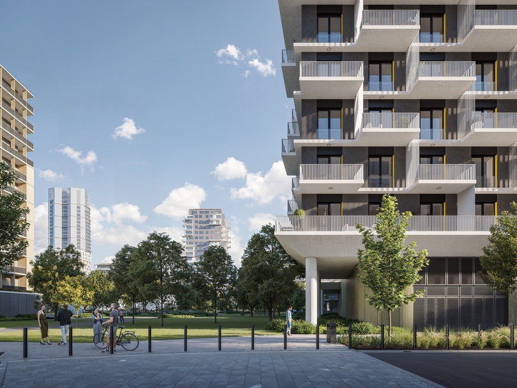 A BudaPart központi parkja mellett épül a városnegyed tizenegyedik lakóháza