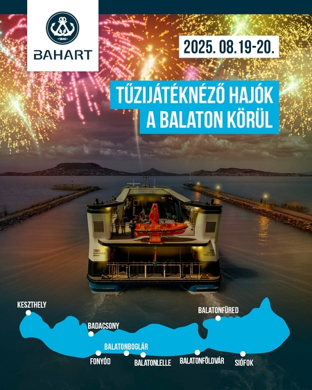 Tűzijátéknéző hajók a Balaton körül!