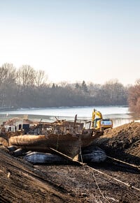 Szőke Tisza hajó kiemelés