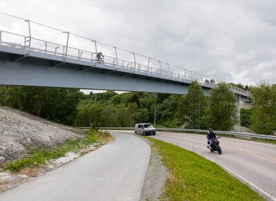 Trondheim (Norvégia) gyalogos-kerékpáros híd